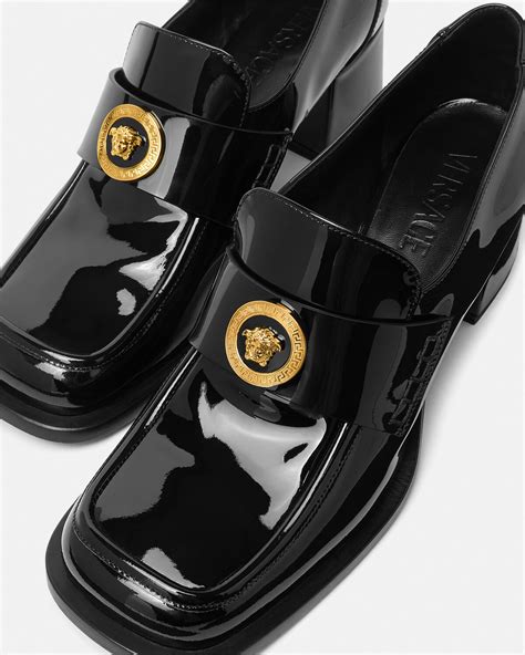 versace collection patent leather loafers|versace loafers.